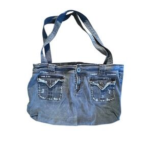 Z Cavaricci Denim Deluxe Rare Purse Handbag Vintage Faded‎ Black
